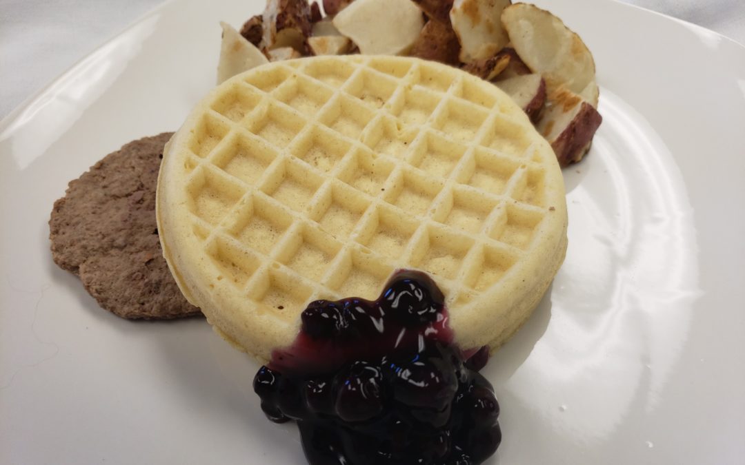 Waffles with Blueberry Compote